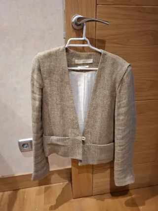 Americana Mango Lino Beige Talla S