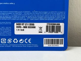 Crucial RAM DDR5 64GB 5600MHz CL46 SODIMM