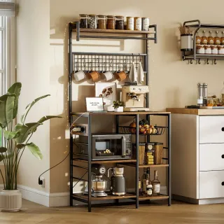 Estantería Cocina con Enchufes y Luces LED