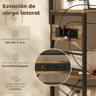 Estantería Cocina con Enchufes y Luces LED