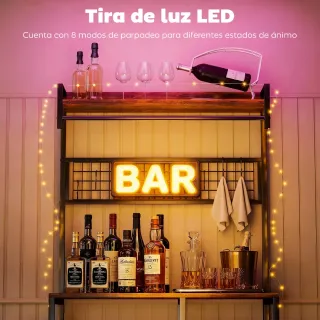 Estantería Cocina con Enchufes y Luces LED