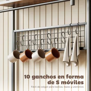 Estantería Cocina con Enchufes y Luces LED