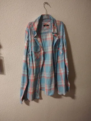 Camisa cuadros azul y rosa