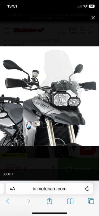 Cúpula Givi BMW F800 GS Transparente