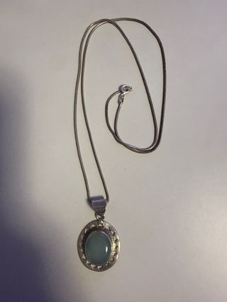 Collar Plata con Colgante Piedra Azul
