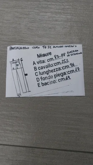 Pantalone uomo colore bordeaux tg 52