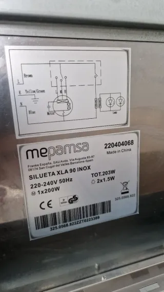 Campana extractora Mepansa Acero Inoxidable