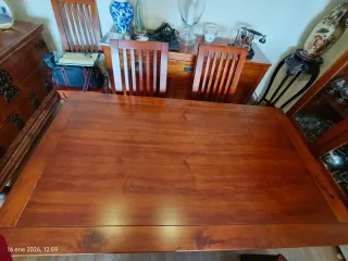 Conjunto mesa comedor y 6 sillas madera