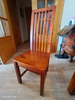 Conjunto mesa comedor y 6 sillas madera