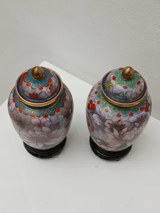 Coppia vasi cinesi cloisonné vintage