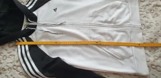 Felpa Adidas con cappuccio bianca e nera