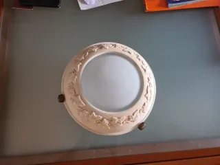 Lampada in ceramica con decoro foglia