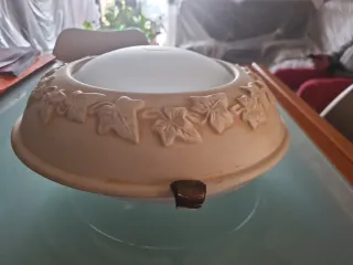 Lampada in ceramica con decoro foglia