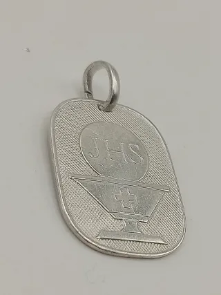 Collana unisex maglia figaro ciondolo sacro argent