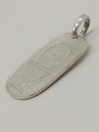 Collana unisex maglia figaro ciondolo sacro argent