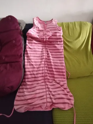 Saco de dormir bebé rayas rosas