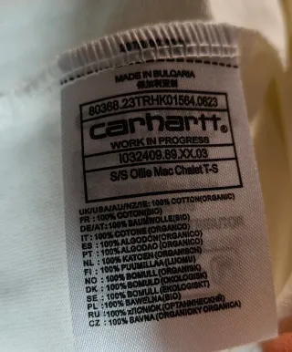 Camiseta Carhartt Blanca Manga Corta