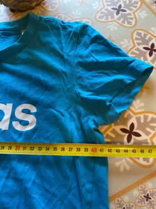 Camiseta Adidas Azul y Blanca Talla S