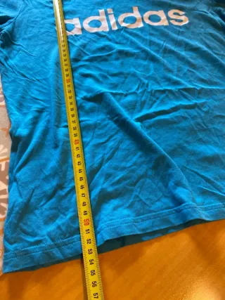 Camiseta Adidas Azul y Blanca Talla S