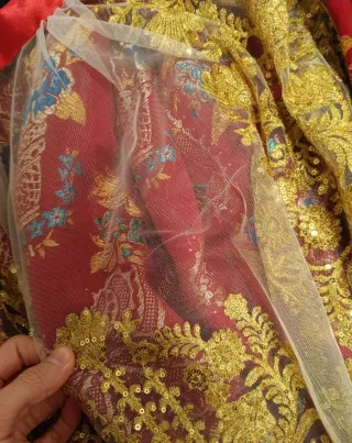 Traje de Fallera con Manteletas y Zapatos