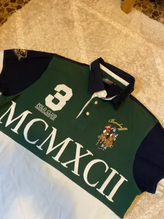 Polo Bendorff XL Verde Blanco