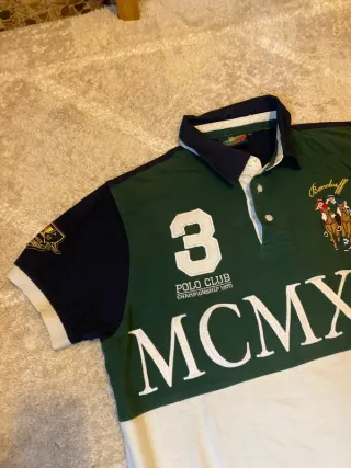 Polo Bendorff XL Verde Blanco