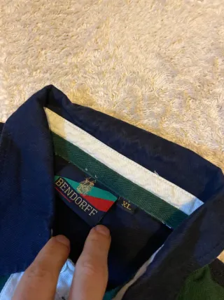 Polo Bendorff XL Verde Blanco