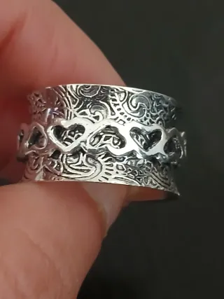 Anel giratório coração alívio ansiedade