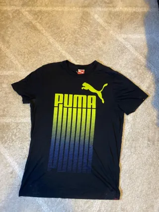 Camiseta Puma Negra y Amarilla Talla M