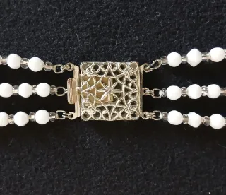 Collana vintage anni '80 pietre bianche