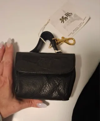 Mini borsetta Renato Angi vera pelle nera