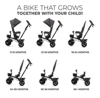 Carro triciclo evolutivo Kinderkraft gris