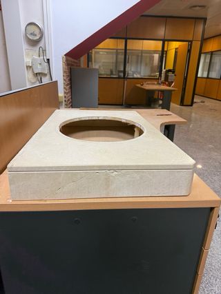 Encimera mármol natural 100x60x12 cm con hueco