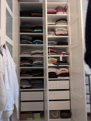 Armario Ikea PAX puertas cristal y madera