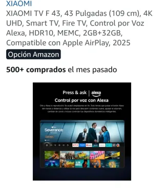 Xiaomi TV F43 4K UHD Smart TV