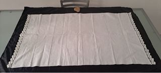 Asciugamano cotone bianco con pizzo