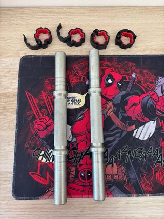 Ejes de mancuernas con cierres Decathlon