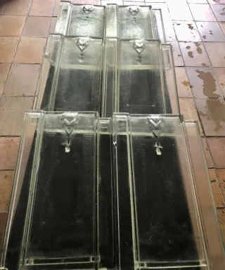 6 tejas de cristal planas