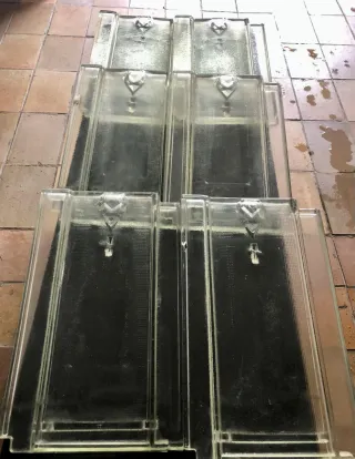 6 tejas de cristal planas