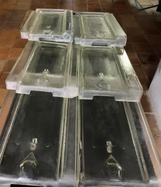 6 tejas de cristal planas