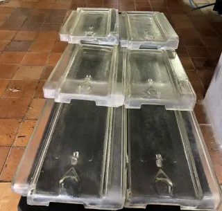 6 tejas de cristal planas