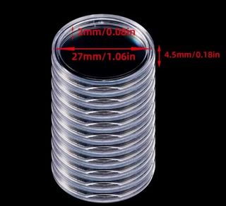 Coin capsules transparent 100pcs 27mm - NEW