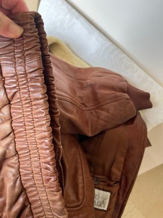 Cazadora Piel Aviador Marrón