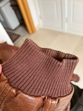 Cazadora Piel Aviador Marrón