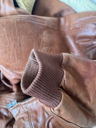 Cazadora Piel Aviador Marrón