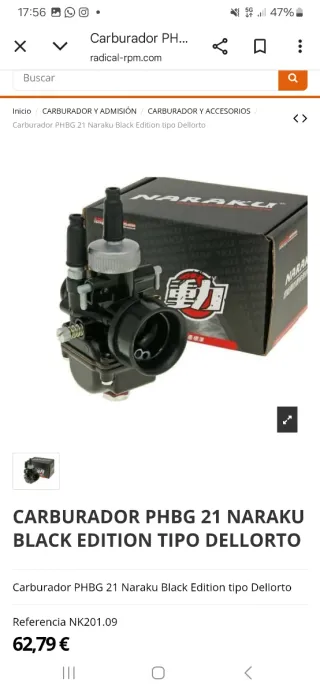 Carburador 21mm Imitación Dellorto