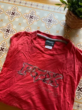 Camiseta Fox Roja y Gris Talla L