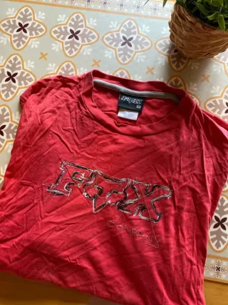 Camiseta Fox Roja y Gris Talla L