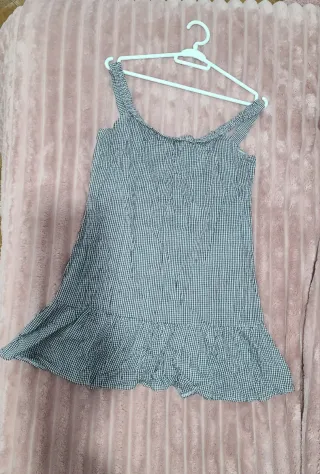 Vestido cuadros blanco y negro