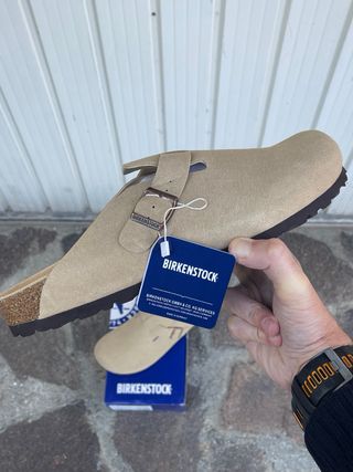 Birkenstock Boston 45 Beige Soft Footbed